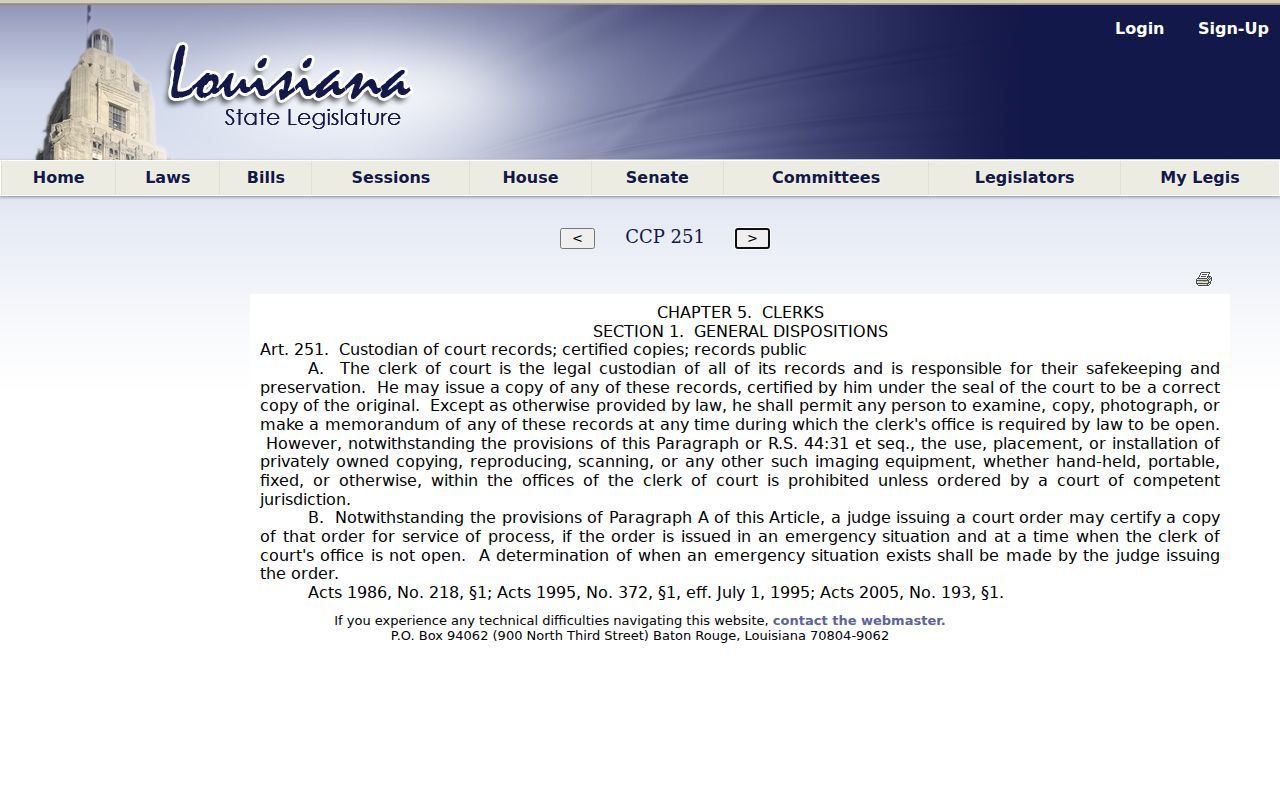 Allen Parish civil court docket public access law source